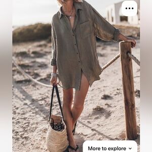 NWT MIKUTA The Khaki Linen Shirt Size S